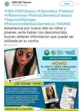 Momo自杀游戏 WhatsApp挑战 儿童网络安全_有关蓝鲸游戏新闻