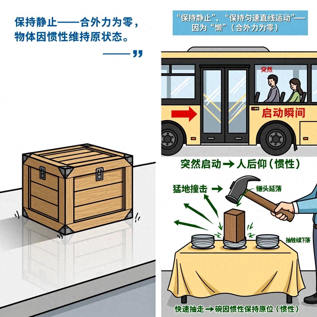 牛顿第一定律_惯性识别技巧_牛顿第一定律生活应用