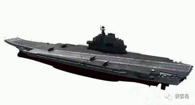 互联网流传的首艘国产航母设想图  。