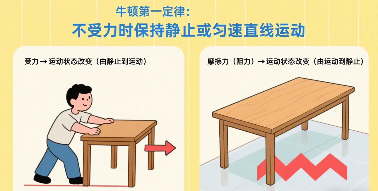 惯性大小决定因素_牛顿第一定律生活应用_牛顿第一定律易错点