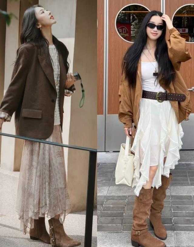 麂皮靴穿搭技巧_切客而靴_麂皮靴怎么穿好看