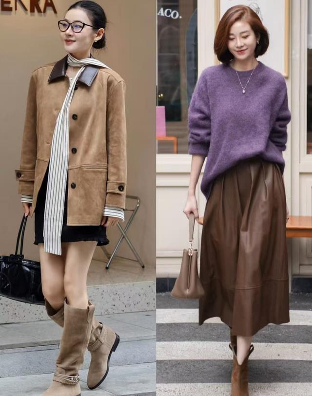 麂皮靴怎么穿好看_切客而靴_麂皮靴穿搭技巧