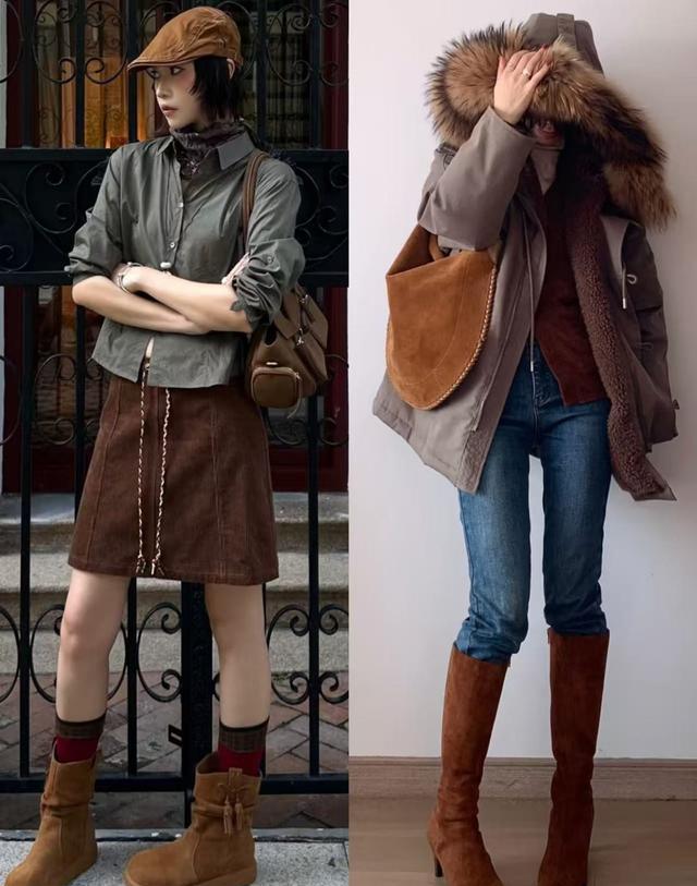 麂皮靴穿搭技巧_切客而靴_麂皮靴怎么穿好看