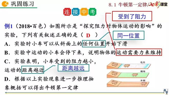 初二物理牛顿第一定律电子课本知识点视频讲解图文解读同步练习_初二物理人教版八年级下册牛顿第一定律电子课本视频讲解知识点图文解读同步练习_牛顿第一定律生活应用