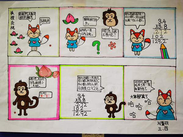 胶州市胶东罗家村小学数学文化节_数学漫画活动学生作品_生活中数学应用小报